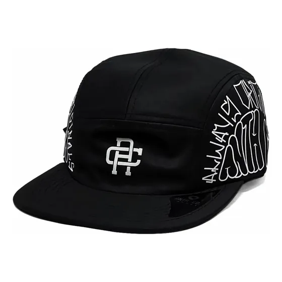 Bone Five Panel 5 Anth Co Draw Aba Reta Preto Strapback