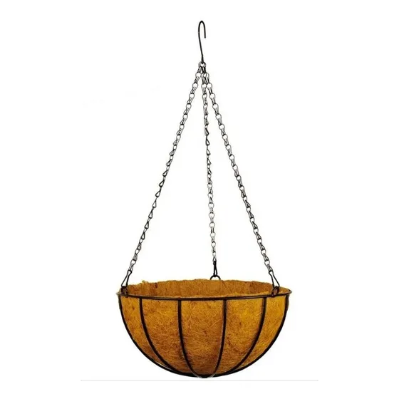 Maceta C/ Fibra De Coco Bowl Colgante C/ Cadena 30 Cm 