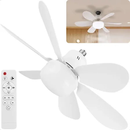 Ventilador de Teto Silencioso EX Decor 40W, com Luz LED e Controle Remoto