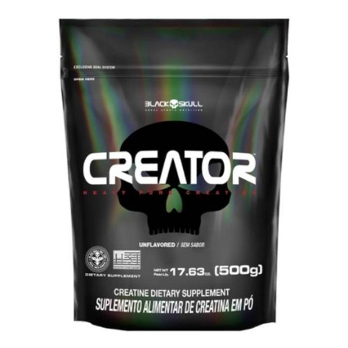 Creator - Creatina Monohidratada - 500g - Refil Black Skull Sabor Sem Sabor Creator - Creatina Monohidratada - 500g - Refil Black Skull Sabor Sem Sabor