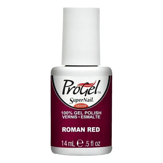 Esmalte Semipermanente Progel Roman Red 14ml Supernail Color Rojo Romano