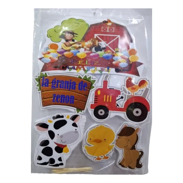 Kit Decoracion Torta Cupcakes Y Mesa Fiesta Granja Zenon