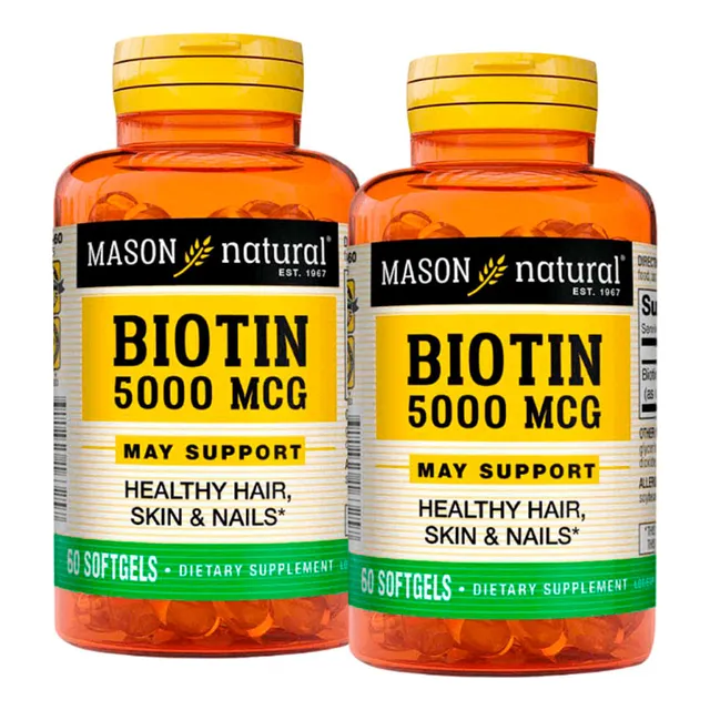 Vitamina Biotin 5000 Mcg (60 Softg) Pack X2