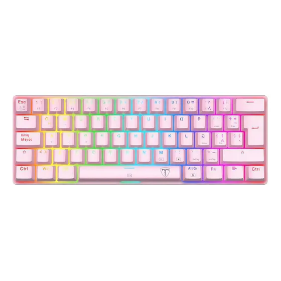 Teclado Gamer 60% T-dagger Arena Pink T-tgk321b-rgb Español Red Switch