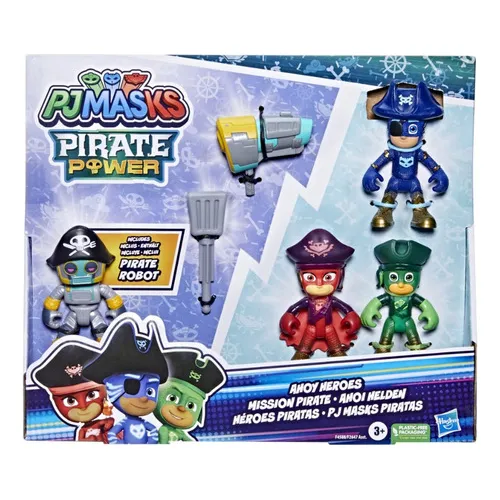 Pj Masks. Pack X 4 Figuras.  Héroes Piratas . Mpuy