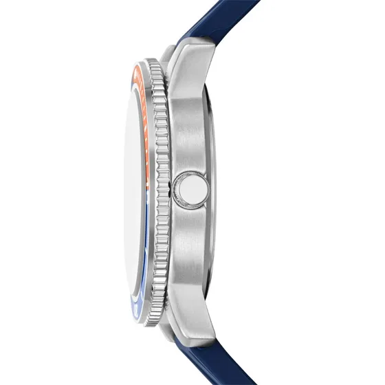 Reloj Hombre Skechers Sr5235 De Silicona Azul Bisel Azul/naranja