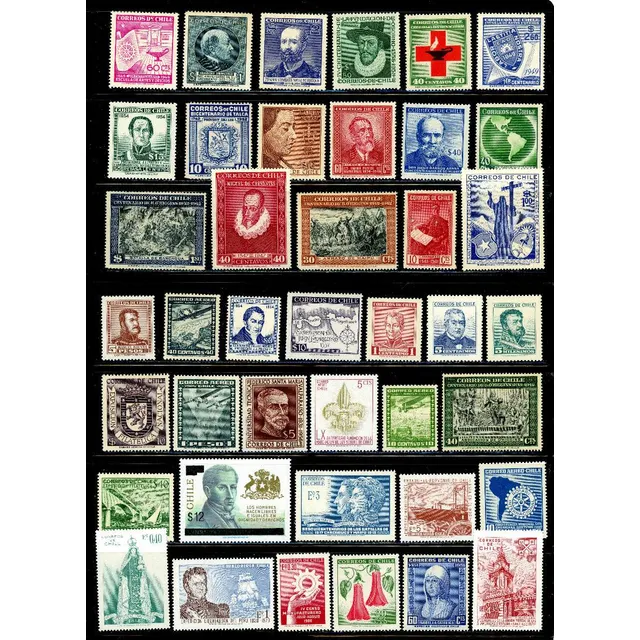 200 Estampillas Postales Chilenas De Colección, Nuevas, Mint