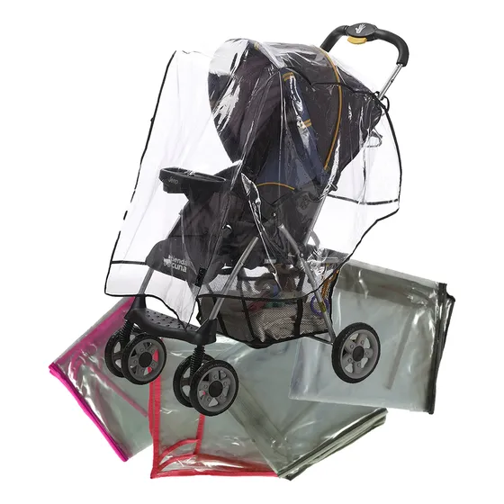 Forro Plastico Protector De Lluvia Coche Para Bebe Negro