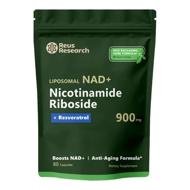 Elfleaf Nad+ Suplemento Antienvejecimiento Niacinamida Ribosida 80 Cápsulas Vitamina D3