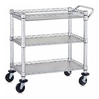 Mesa Servicio Carro Multiusos Ruedas 227kg De Carga Cromado Mesa Servicio Carro Multiusos Ruedas 227kg De Carga Cromado