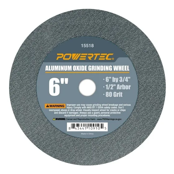 Powertec Rueda Abrasiva Dexido Aluminio Grano 80 6 ¾ Eje