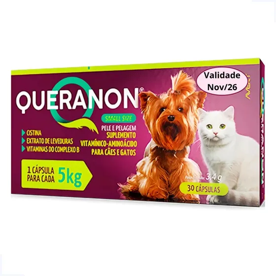 Queranon Small Size 30 Capsulas Palataveis P/ Cães Gatos 5kg