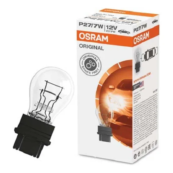 Bombillo 2 Contactos 3157 Osram 27/7w 12v Base De Plastico