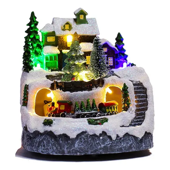 J Villas Navideñas Led Con Decoración De Resina Brightness