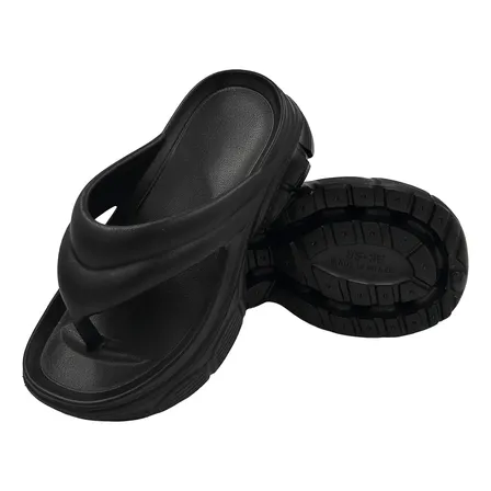 Chinelo Plataforma 6cm Eva Leve Confortavel Antiderrap Preto 39-40 Br