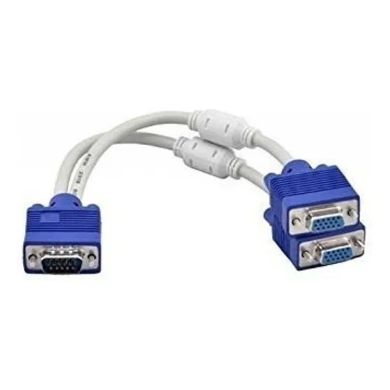 Cable Splitter Multiplicador Vga 1 Macho A 2 Hembras Monitor