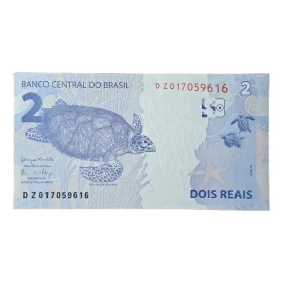 Brasil. Billete 2 Reales Año 2010, Tortuga !!!