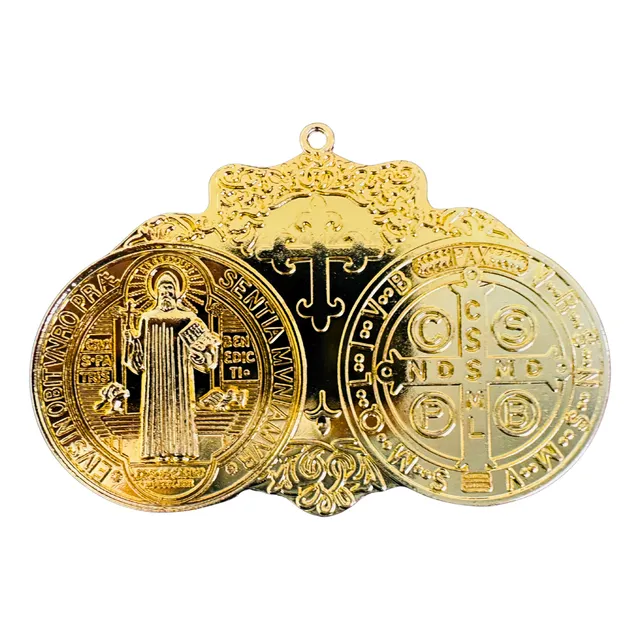 Medalla Colgante De San Benito Hogar 13 X 9,5cm