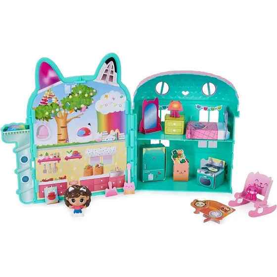 Gabbys Dolhouse Playset Casa Mini Muñecas Figuras Juguete Rosa