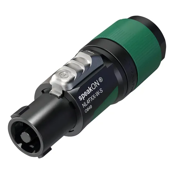Conector Neutrik Speakon Para Cable De 4 Polos Nl4fxx-w-s Color Negro Y Verde