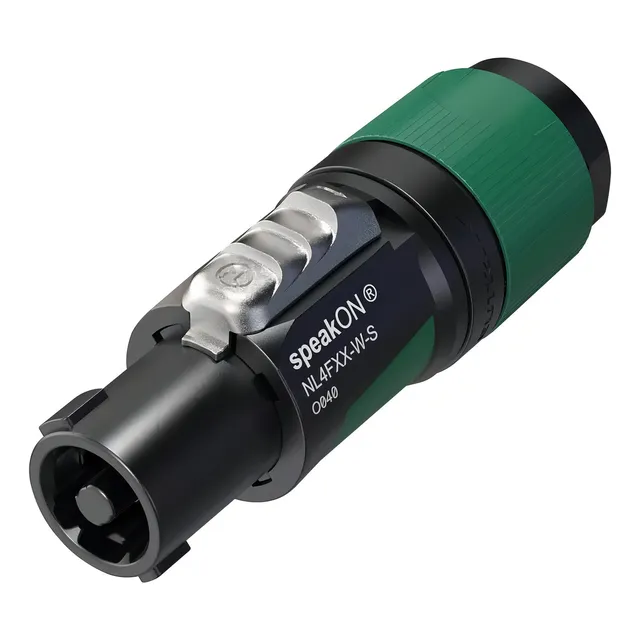 Conector Neutrik Speakon Para Cable De 4 Polos Nl4fxx-w-s Color Negro Y Verde
