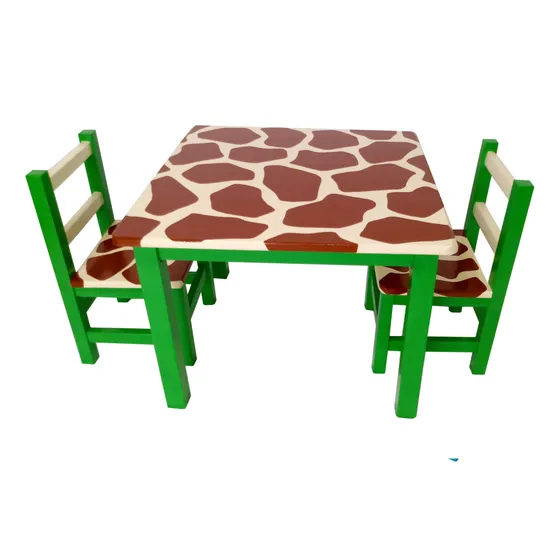 Mesa Mas 2 Sillas Infantil Diseño Jirafa Animales