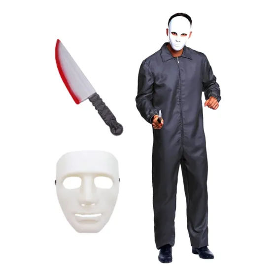 Disfraz Overol Michael Myers + Máscara + Cuchillo