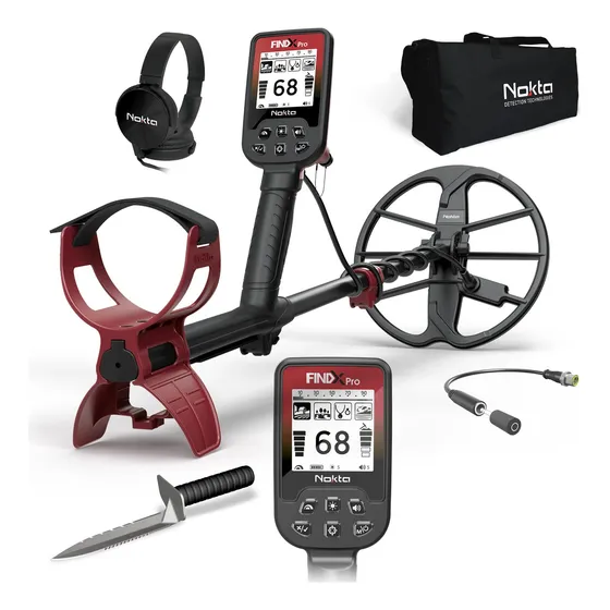 Nokta Findx Pro Detector De Metais Bateria Recarregável 4 Modos Automáticos Com Bobina 28cm Prova D'água 5 Metros Totalmente Submersível