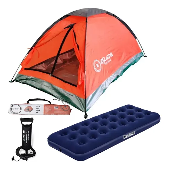 Carpa Iglu 2 Personas + Colchon 1 Plaza Infable + Inflador