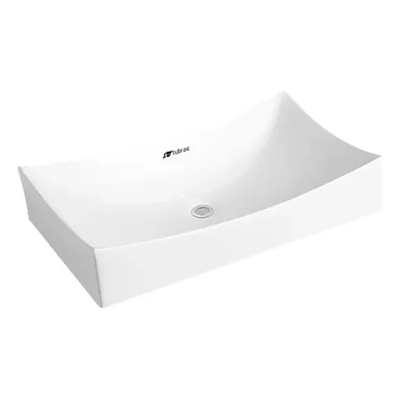 Cuba Lavabo Banheiro Em Cerâmica Louça Retangular Branca Branco