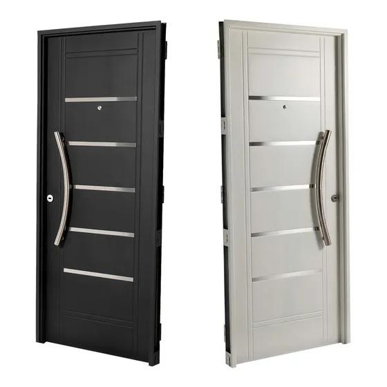 Puerta Inyectada Doble Chapa 80x2 Barral Aluminio Curvo 75cm
