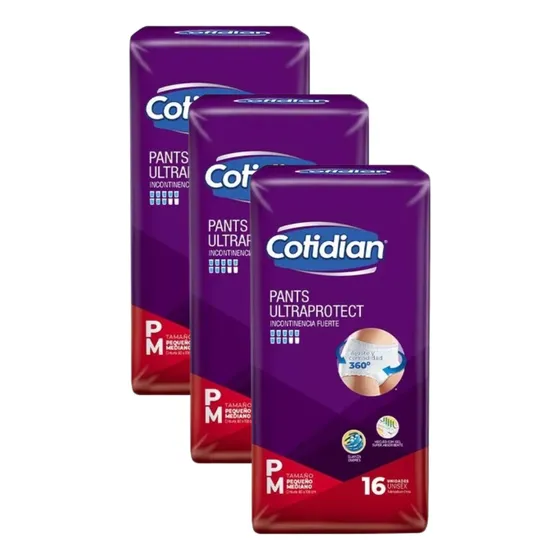 Pants Cotidian Talle P/m, 3 Paquetes, 16 Unid. En Cada Sobre