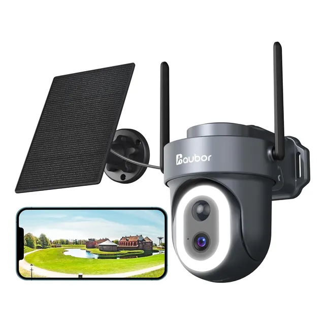 Cámara De Seguridad Solar Wifi Exterior Sirena Luz Y Audio 