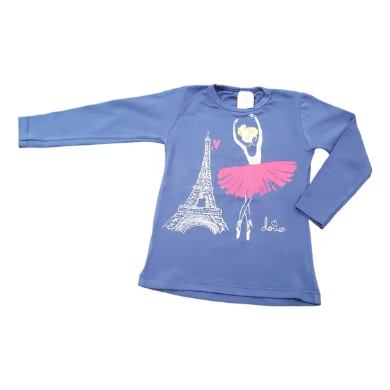 Franela De Niña Manga Larga Estampada Marca Dove 