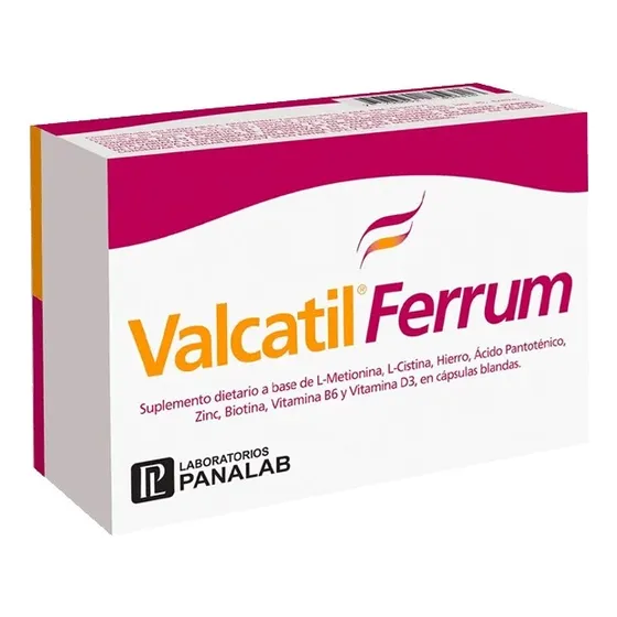 Valcatil Ferrum Suplemento Dietario 60 Cápsulas Sabor Sin Sabor