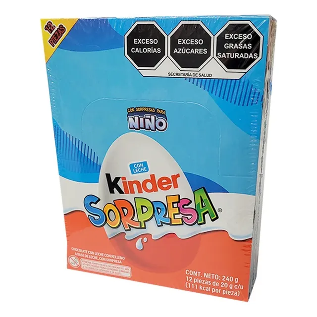 Chocolate Kinder Sorpresa C/12pz Niño