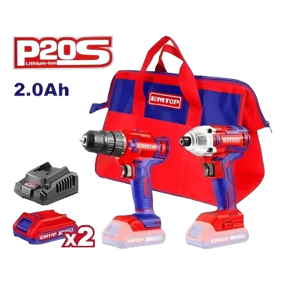 Taladro Y Atornillador De Impacto Inalambrico 20v Emtop