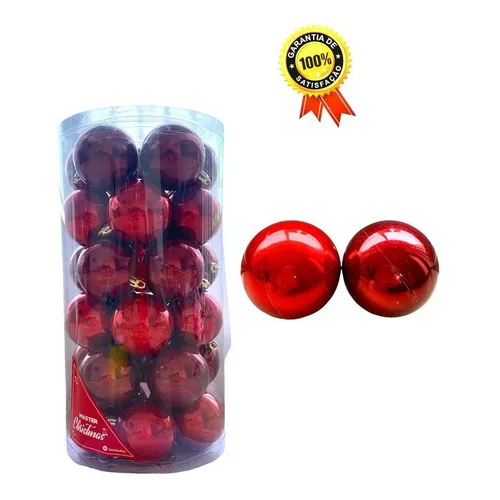 Kit 40 Bolinhas Luxo Premium Natal Full Cor Vinho/vermelha
