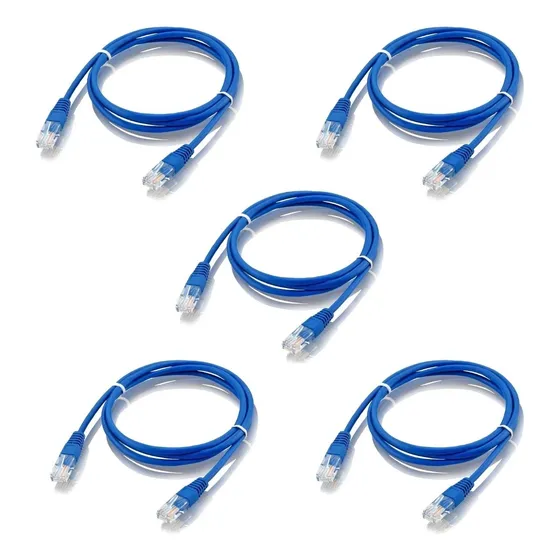 5x Cabo Rede Rj45 Patch Cord Cat5e Flexível 1m Curto Pequeno