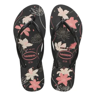 Chinelo Havaianas Feminino Slim Organic Floral Tiras Finas Chinelo Havaianas Feminino Slim Organic Floral Tiras Finas