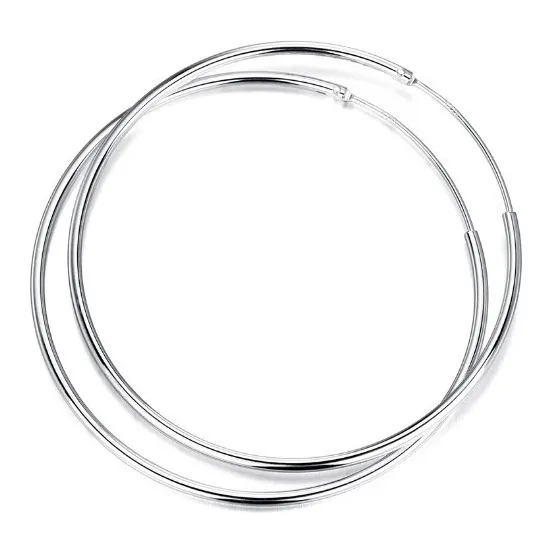 Aros De Plata 925 Argollas 45 Mm. Spr