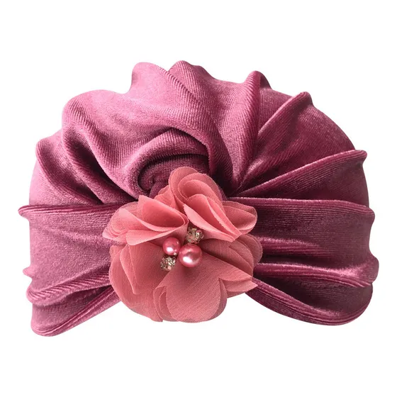 Sombrero: 2 Pieza, Niño, Niña, Flor, Turbante, Gorro, Gorro