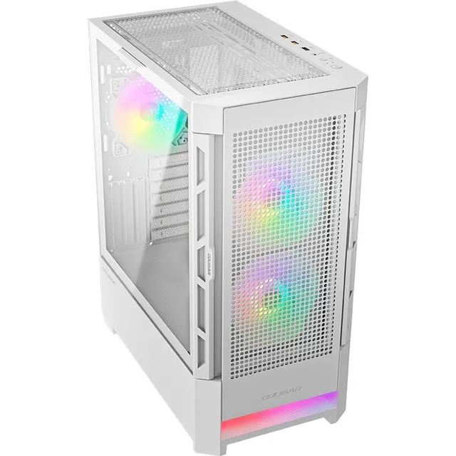 Armario Cougar Air Face Rgb para jugadores, cristal, 3 ventiladores, color blanco