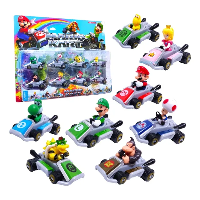 Mario Kart Colección 8 Carros Super Mario Bros Juguetes 