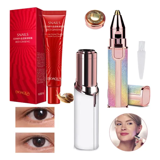 Depiladora Facial + Perfiladora Cejas + Crema Antiarrugas