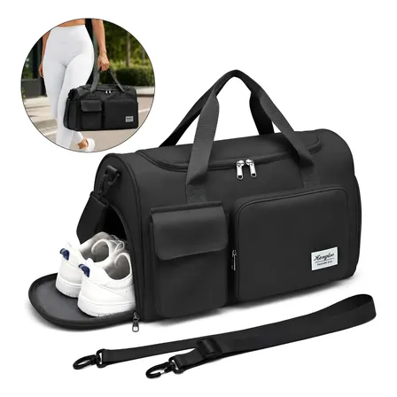 Bolsa Mala De Mão Dobrável Viagem Academia Artigos Tenis Preto