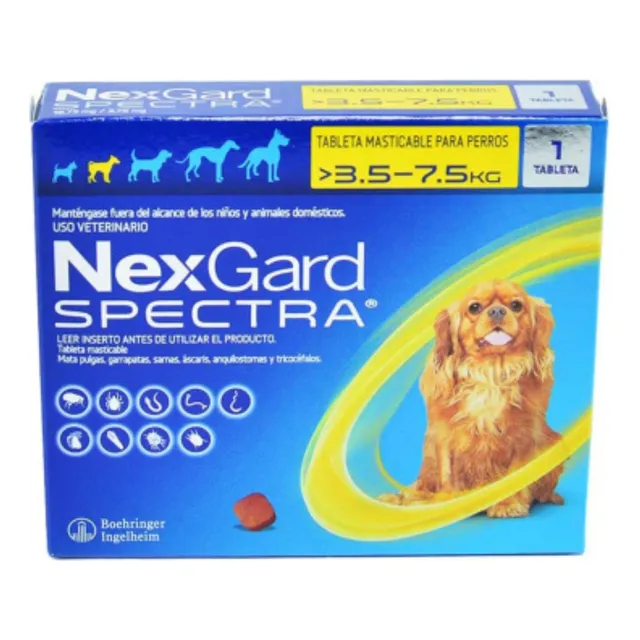 Pastilla Antipulgas Garrapatas Nexgard Spectra 3,5 A 7,5 Kg.