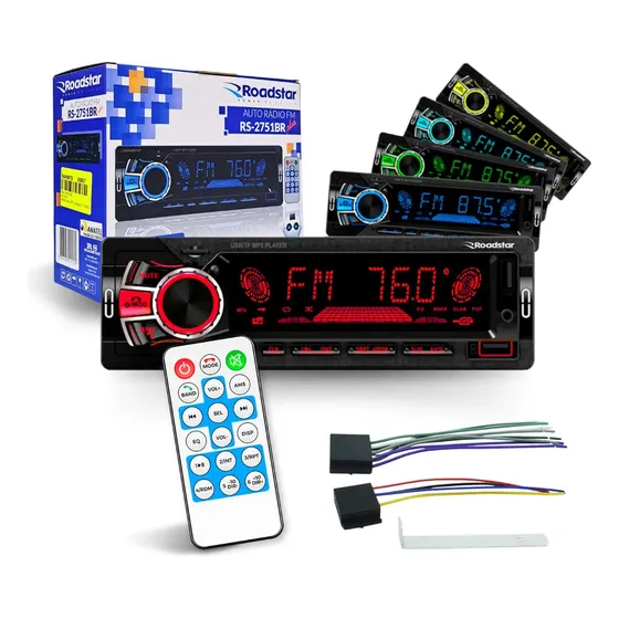 Radio Automotivo Roadstar Rs-2751br Bluetooth Usb Aux Sd Fm