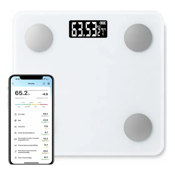 Balanza Peso Digital De Baño Inteligente Bluetooth