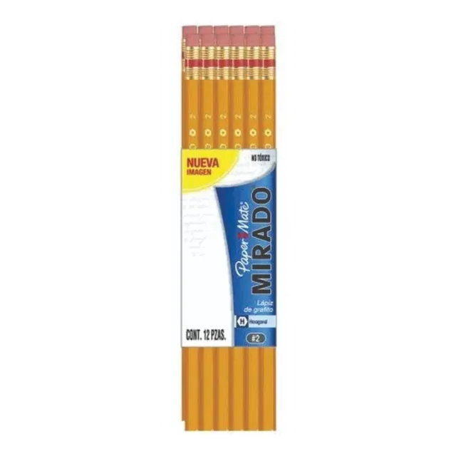 Lápiz Paper Mate Mirado Hb Numero 2 Con 12 Piezas Hexagonal